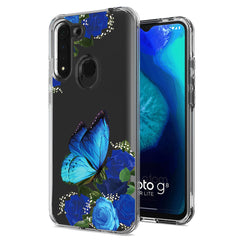 Pressed dried flower Design Phone case for MOTOROLA G8 FAST In Blue - Heavy Duty & Reliable | CELL DEMAND Official