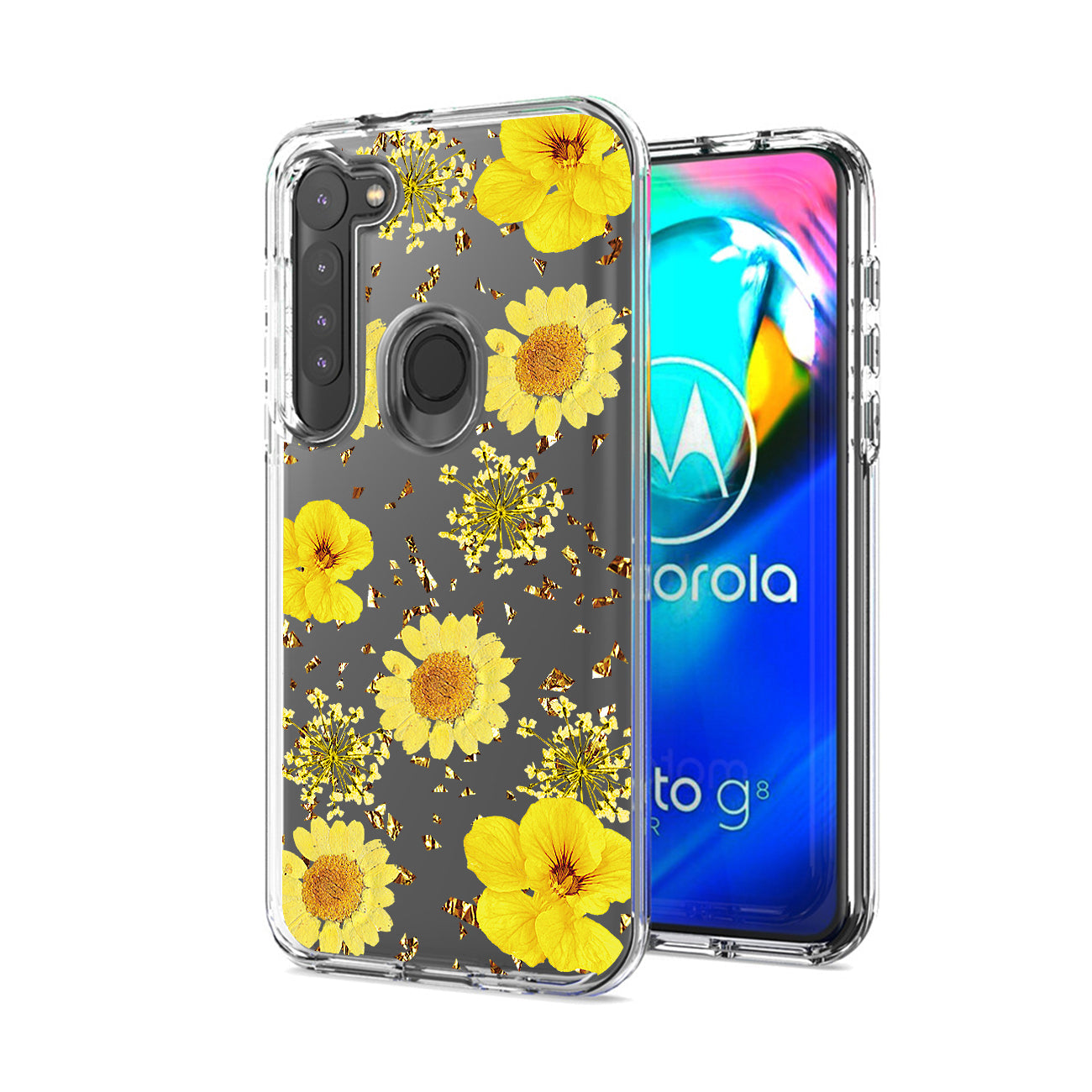 Pressed dried flower Design Phone case for MOTOROLA G STYLUS in Yellow - Shockproof & Reliable | CELL DEMAND Official