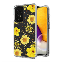 Pressed dried flower Design Phone case for Samsung Galaxy A72 5G In Yellow - Heavy Duty & Reliable | CELL DEMAND Official