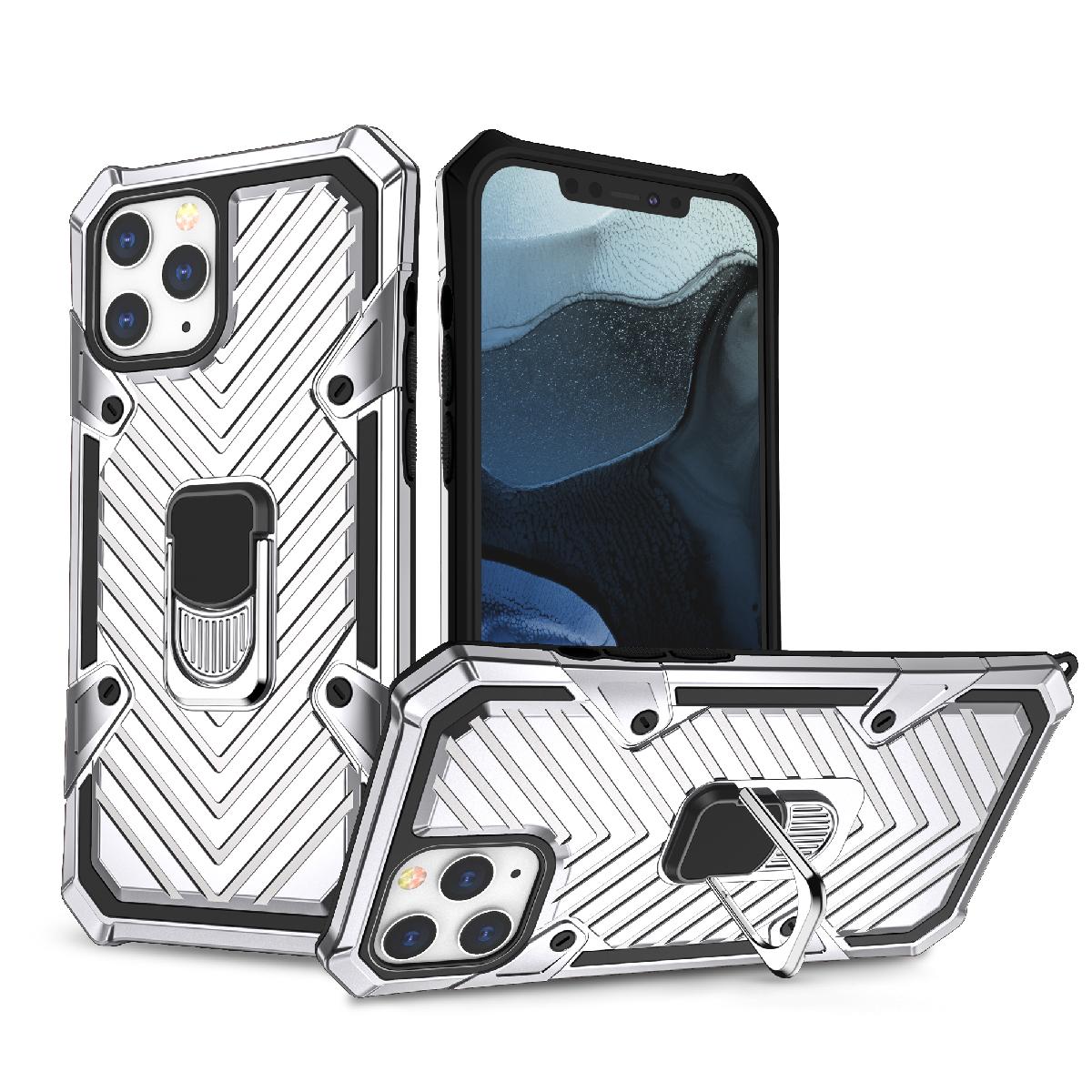 IPHONE 12 PRO MAX Kickstand Anti-Shock And Anti Falling Case In Silver - Heavy Duty & Reliable | CELL DEMAND Official