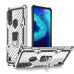 Kickstand Anti-Shock And Anti Falling Case for Moto G8 Power Lite In Silver - Heavy Duty & Reliable | CELL DEMAND Official