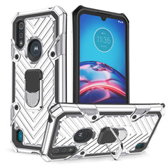 Kickstand Anti-Shock And Anti Falling Case for Moto E6S In Silver - Durable & Reliable | CELL DEMAND Official