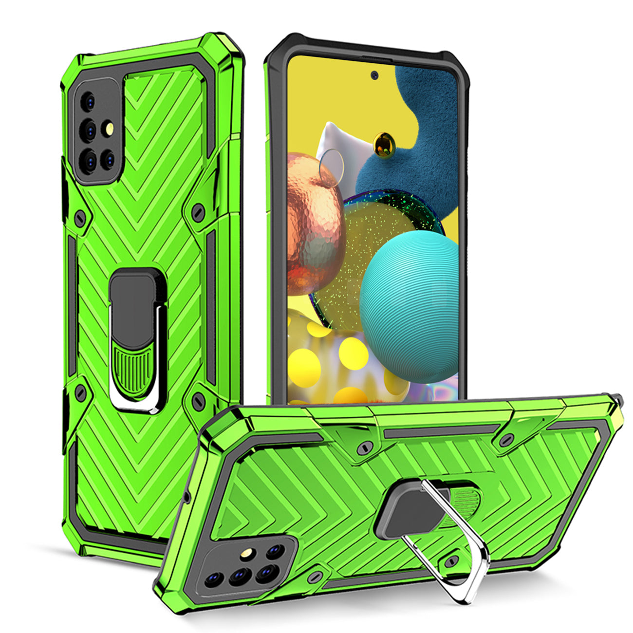 Kickstand Anti-Shock And Anti Falling Case for SAMSUNG GALAXY A51 5G In Green - Durable & Reliable | CELL DEMAND Official