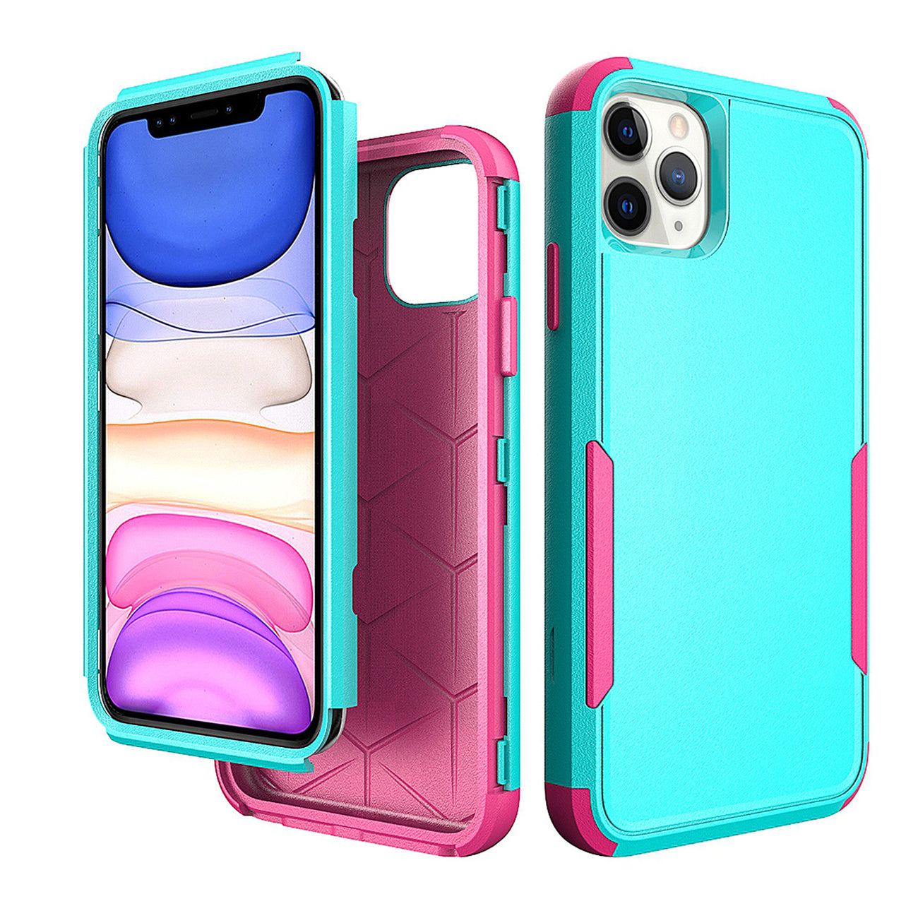 IPHONE 11 PRO Compatible 3in1 Hybrid Heavy Duty Defender Rugged Armor Case For APPLE IPHONE 11 PRO In Green - Durable Protection by CELL DEMAND