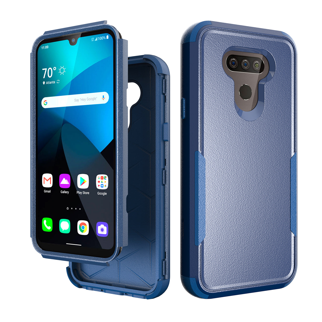 3in1 Hybrid Heavy Duty Defender Rugged Armor Case For LG HARMONY 4 In Blue - Ultra-Slim & Reliable | CELL DEMAND Official