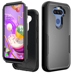 3in1 Hybrid Heavy Duty Defender Rugged Armor Military Grade Protective Case For LG ARISTO 5 In Black - Shockproof & Reliable | CELL DEMAND Official
