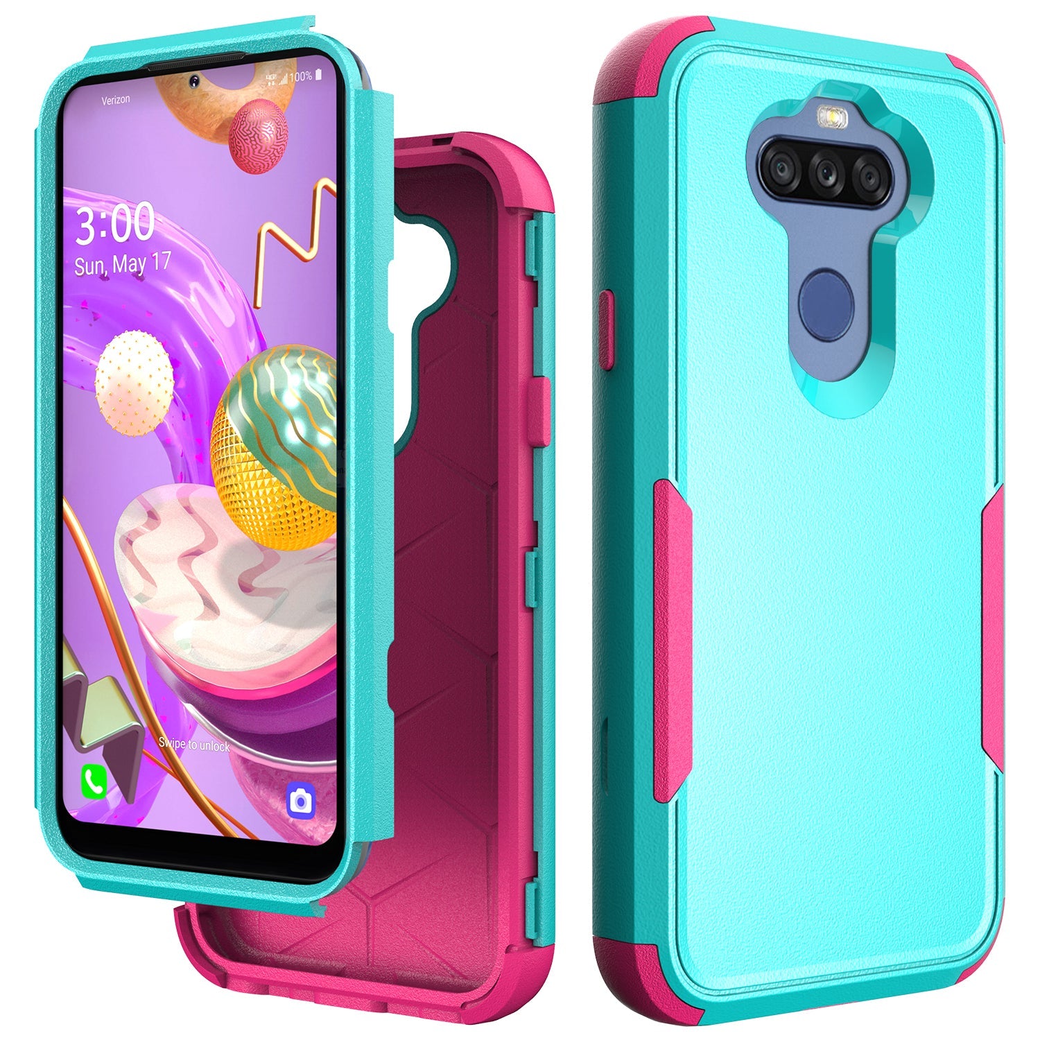 3in1 Hybrid Heavy Duty Defender Rugged Armor Military Grade Protective Case For LG STYLO5 In Green - Shockproof & Reliable | CELL DEMAND Official