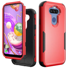 3in1 Hybrid Heavy Duty Defender Rugged Armor Military Grade Protective Case For LG STYLO5 In Red - Heavy Duty & Reliable | CELL DEMAND Official