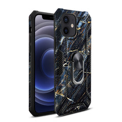 IPHONE 12 MINI Compatible Phone Case with Magnetic Ring Holder For IPHONE 12 MINI In Black - Crystal Clear Protection by CELL DEMAND