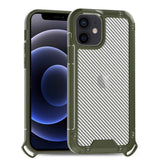 iPhone 12 Mini Compatible Shockproof PC Bumper Case With Carbon Fiber Pattern In Green For iPhone 12 Mini - Heavy Duty Protection by CELL DEMAND