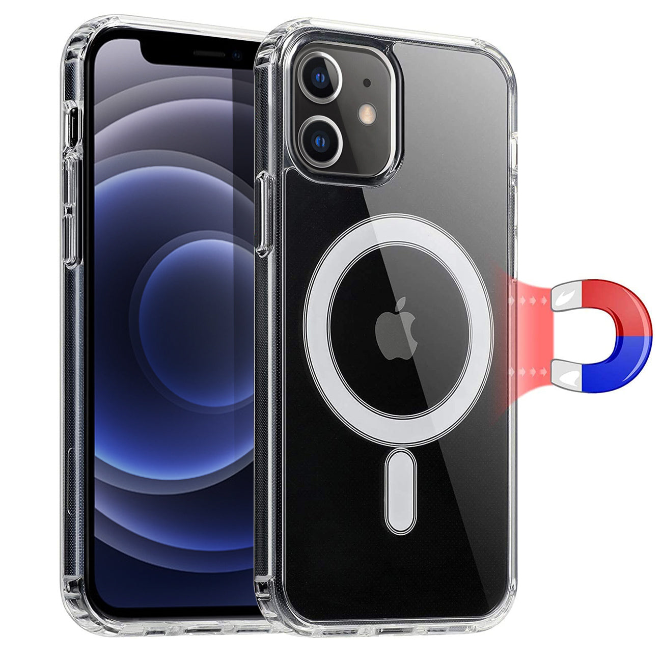 iPhone 12 Mini Compatible Magnetic Wireless Charging TPU Bumper Case For iPhone 12 Mini In Clear - Durable Protection by CELL DEMAND