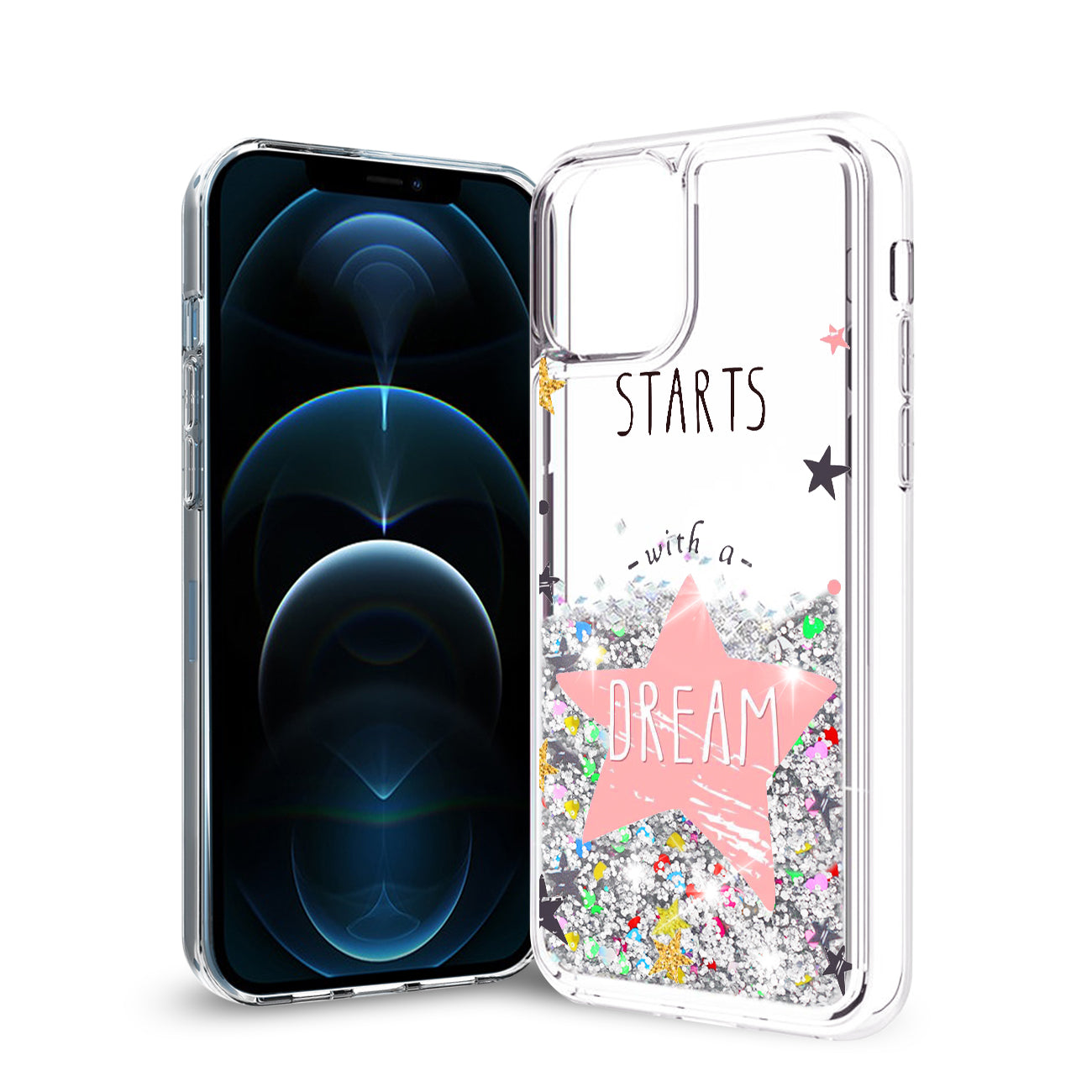 iPhone 12 / 12 Pro Glitter Case Moving Quicksand Silver Dream - Premium & Reliable | CELL DEMAND Official