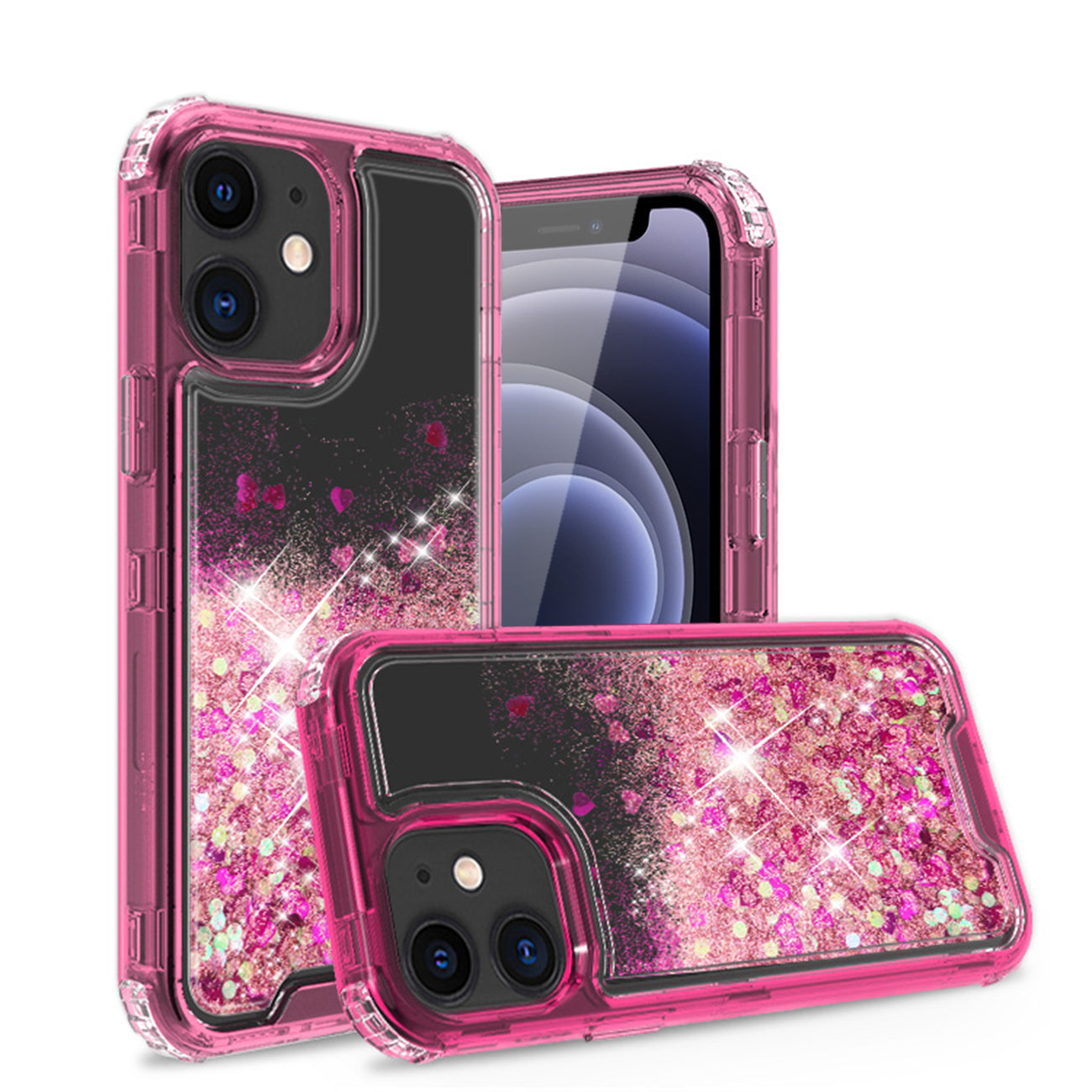 IPHONE 12 MINI Compatible Kickstand Ring Holder TPU Shockproof Case With Magnetic Car MountAPPLE IPHONE 12 MINI In Hot Pink - Shockproof Protection by CELL DEMAND