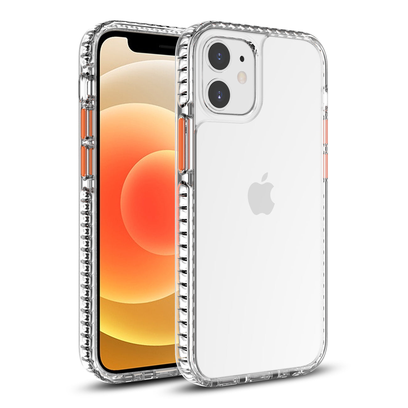 IPHONE 12 MINI Compatible TPU Bumper Shockproof Case With Embedded Coil In BlackAPPLE IPHONE 12 MINI In Clear Orange - Crystal Clear Protection by CELL DEMAND