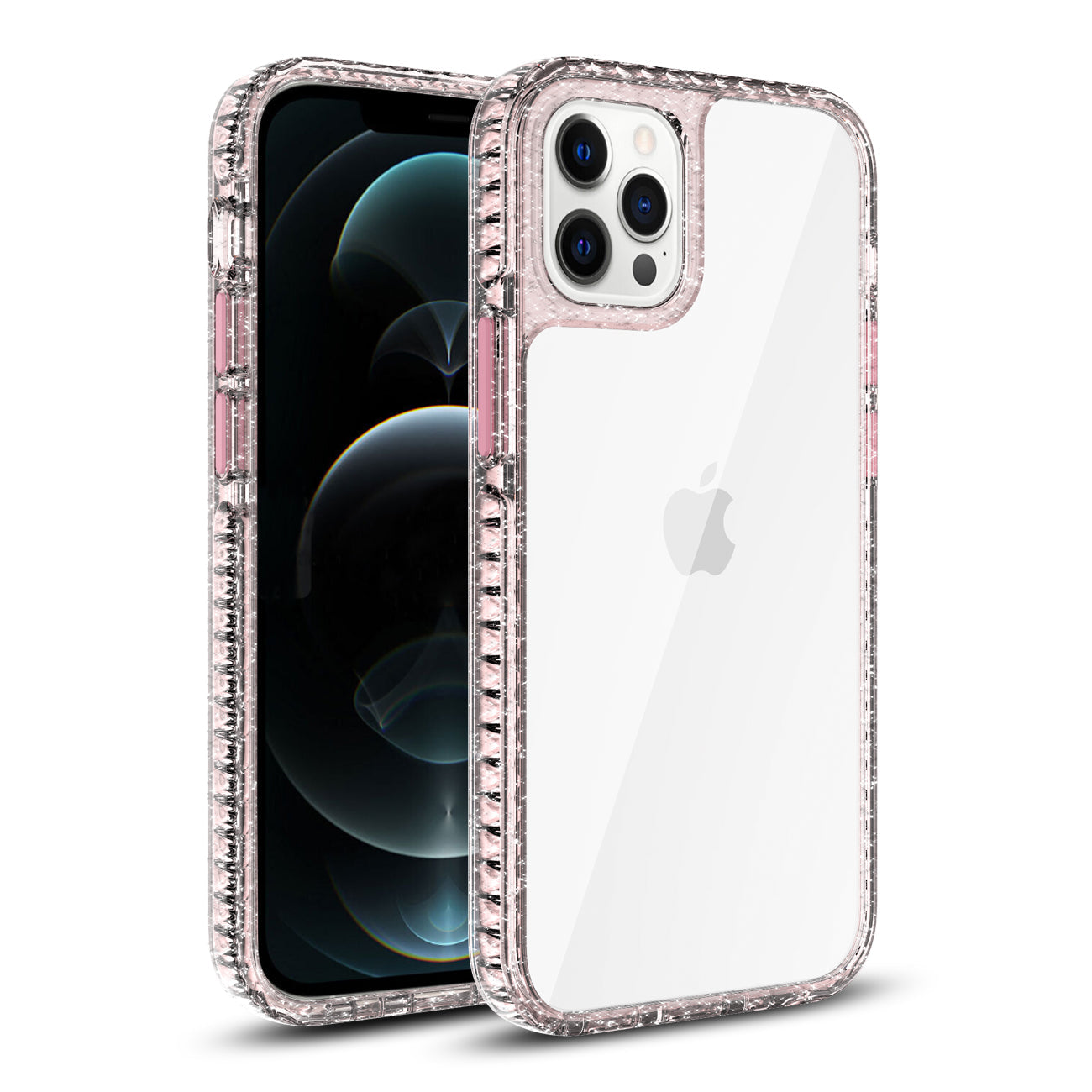 IPHONE 12 Compatible TPU Bumper Shockproof Case With Embedded Coil In BlackAPPLE IPHONE 12/IPHONE 12 PRO In Pink - Crystal Clear Protection by CELL DEMAND