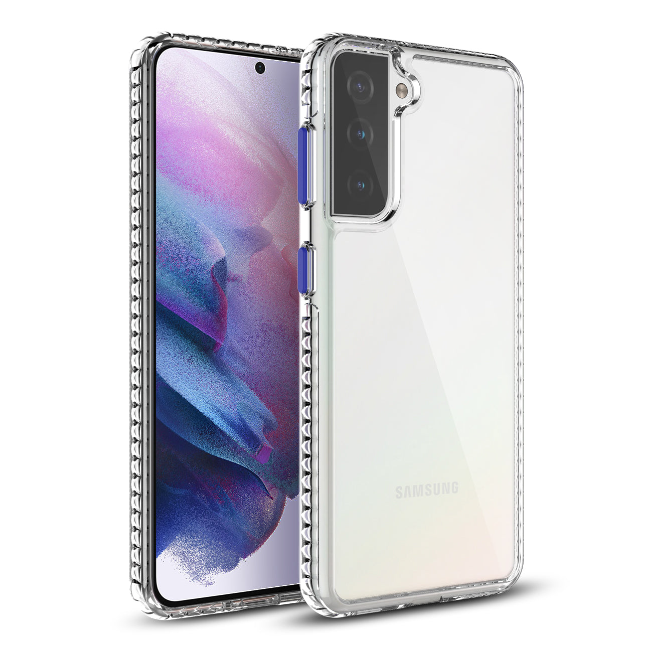 TPU Bumper Shockproof Case With Embedded Coil In BlackSAMSUNG GALAXY S21/S30 In Clear Navy - Crystal Clear & Reliable | CELL DEMAND Official