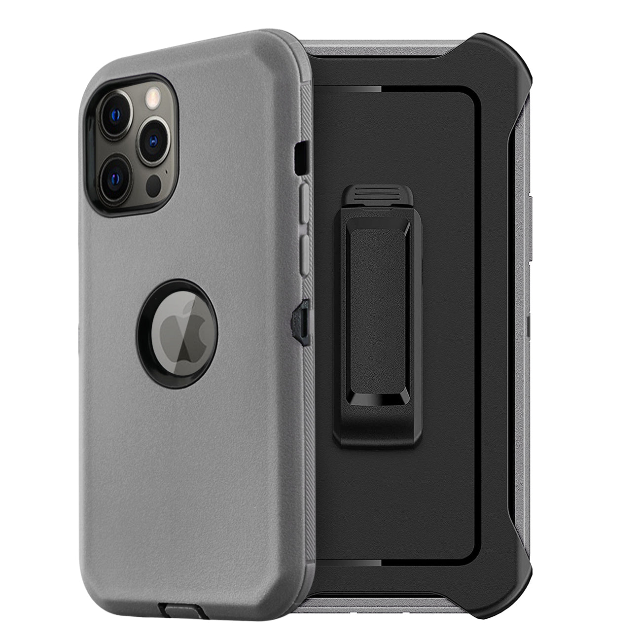 IPHONE 12 Compatible Multilayer Full Protection with Built-In Screen Protector CaseAPPLE IPHONE 12/IPHONE 12 PRO In Gray - Ultra-Slim Protection by CELL DEMAND