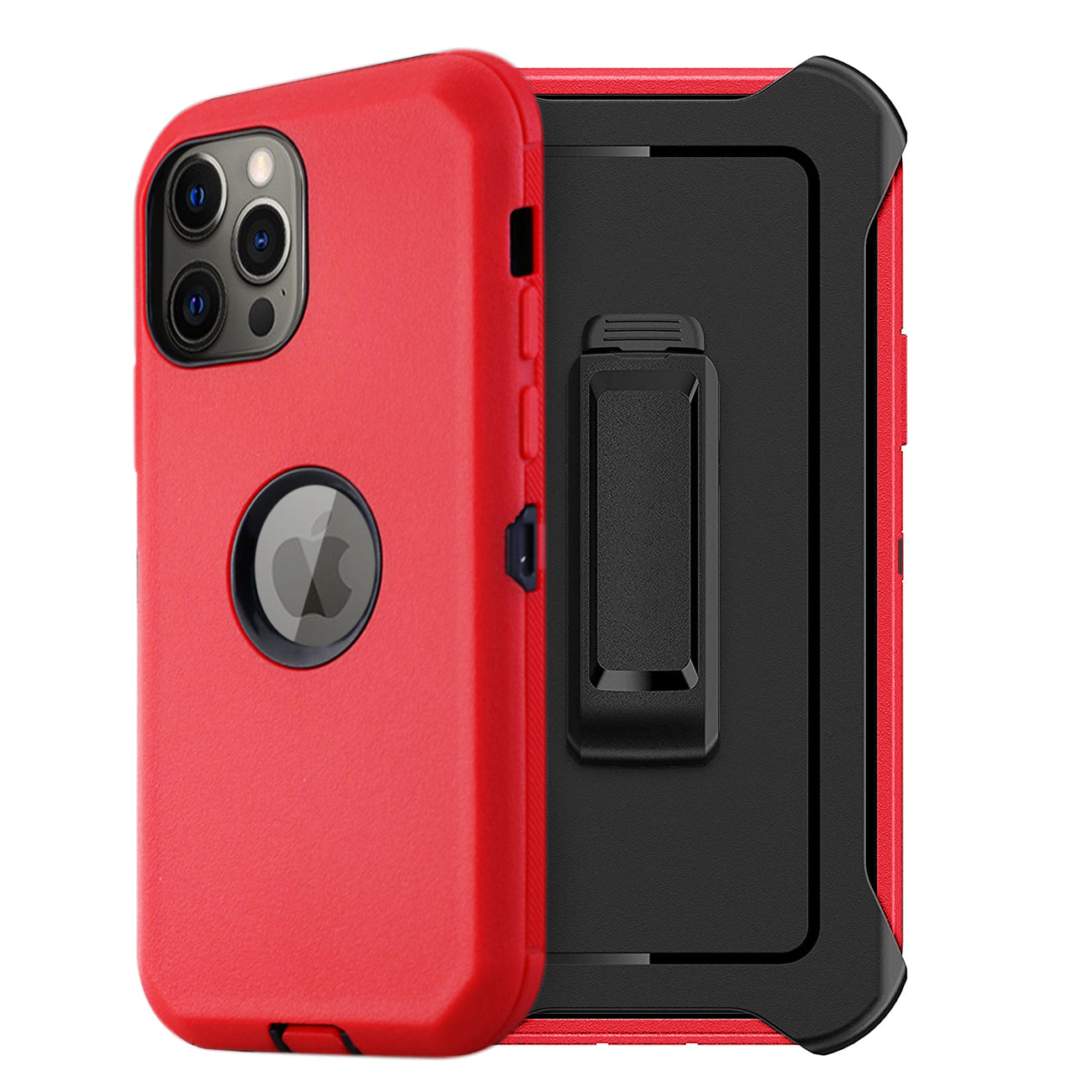IPHONE 12 Compatible Multilayer Full Protection with Built-In Screen Protector CaseAPPLE IPHONE 12/IPHONE 12 PRO In Red - Ultra-Slim Protection by CELL DEMAND