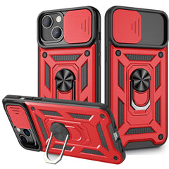 IPHONE 13 Compatible Kickstand Ring Holder with Slide Camera Cover TPU Magnetic Car Mount for APPLE IPHONE 13 In Red - Ultra-Slim Protection by CELL DEMAND