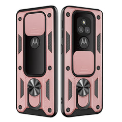 Kickstand Ring Holder with Slide Camera Cover TPU Shockproof Case and Magnetic Car Mount for MOTOROLA G PLAY In Rose Gold In Rose Gold - Durable & Reliable | CELL DEMAND Official