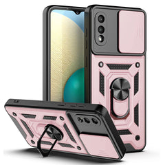 Kickstand Ring Holder with Slide Camera Cover TPU Shockproof Case and Magnetic Car Mount for SAMSUNG GALAXY A02/M05 In Rose Gold - Durable & Reliable | CELL DEMAND Official