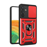 Kickstand Ring Holder with Slide Camera Cover TPU Magnetic Car Mount for GALAXY A34 5G In Red - Durable & Reliable | CELL DEMAND Official
