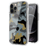 IPHONE 12 Compatible Camouflage Dual Layer Hybrid Hard Plastic and Soft TPU Rubber Case Cover for APPLE IPHONE 12/IPHONE 12 PRO In Blue - Heavy Duty Protection by CELL DEMAND
