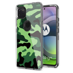 Camouflage Dual Layer Hybrid Hard Plastic and Soft TPU Rubber Case Cover for MOTOROLA ONE 5G ACE In Green - Ultra-Slim & Reliable | CELL DEMAND Official