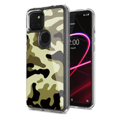 Camouflage Dual Layer Hybrid Hard Plastic and Soft TPU Rubber Case Cover for REVVL 5G In Green - Premium & Reliable | CELL DEMAND Official