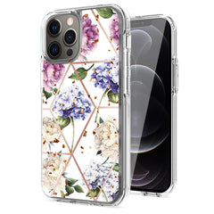 IPHONE 12 PRO Compatible Flower Design Pattern Printing Dual Layer Hybrid Hard Plastic and Soft TPU Rubber Case Cover for APPLE IPHONE 12 PRO MAX In Light Purple Base Flower - Shockproof Protection by CELL DEMAND