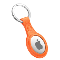 Leather Texture Silicone Case for Apple AirTag In Orange - Crystal Clear & Reliable | CELL DEMAND Official