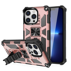 IPHONE 13 PRO Compatible Built-in Kickstand TPU Case with Magnetic Mount for APPLE IPHONE 13 PRO MAX in Rose Gold - Crystal Clear Protection by CELL DEMAND