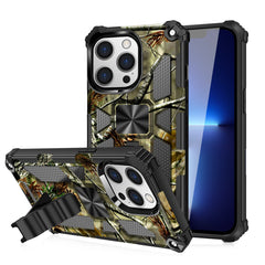 IPHONE 13 PRO Compatible Built-in Kickstand TPU Case with Magnetic Mount for APPLE IPHONE 13 PRO in Tree leaf patterns - Premium Protection by CELL DEMAND