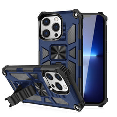 IPHONE 13 PRO Compatible Built-in Kickstand TPU Case with Magnetic Mount for APPLE IPHONE 13 PRO in Blue - Crystal Clear Protection by CELL DEMAND