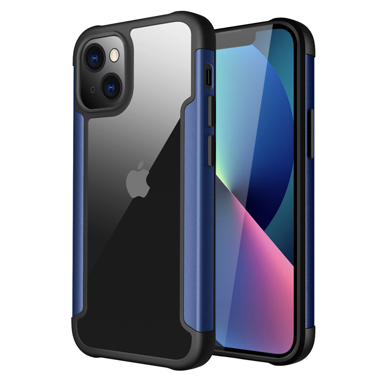 iPhone 13 Mini Compatible High Quality Clean PC,TPU and Metal Bumper Case For iPhone 13 Mini In Blue - Premium Protection by CELL DEMAND