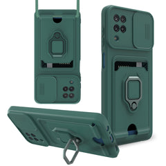 High Quality Samsung 12 5G Case with Camera cover, Kickstand, Slide lens protection, Magnetic ring stand, Crossbody strap and Card holder In Green - Heavy Duty & Reliable | CELL DEMAND Official