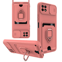 High Quality Samsung 22 5G Case with Camera cover, Kickstand, Slide lens protection, Magnetic ring stand, Crossbody strap and Card holder In Pink - Ultra-Slim & Reliable | CELL DEMAND Official