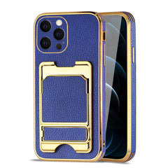 IPHONE 12 Max Leather Case with Card Holder In Blue - Crystal Clear & Reliable | CELL DEMAND Official