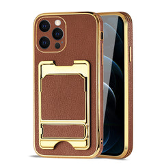 IPHONE 12 Max Leather Case with Card Holder In Brown - Durable & Reliable | CELL DEMAND Official