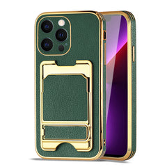 IPHONE 13 Pro Leather Case with Card Holder In Green - Durable & Reliable | CELL DEMAND Official