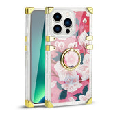 IPHONE 13 Floral Print Case with Ring Holder In Hot Pink - Ultra-Slim & Reliable | CELL DEMAND Official
