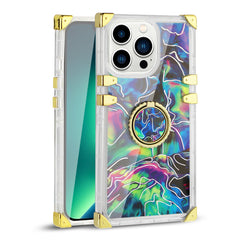 IPHONE 13 Floral Print Case with Ring Holder In Mixed color - Shockproof & Reliable | CELL DEMAND Official