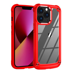 iPhone 13 PRO Compatible High Quality Clean PC,TPU and Metal Bumper Case For iPhone 13 PRO In Red - Durable Protection by CELL DEMAND