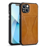 iPhone 13 Compatible TPU Leather Phone Case for Apple iPhone 13 with Card Holder Strap In Brown - Heavy Duty Protection by CELL DEMAND