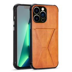 iPhone 13 PRO Compatible TPU Leather Phone Case for Apple iPhone 13 PRO with Card Holder Strap In Brown - Crystal Clear Protection by CELL DEMAND