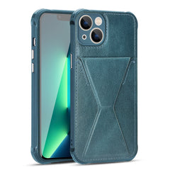 iPhone 14 Compatible TPU Leather Phone Case for Apple iPhone 14 with Card Holder Strap In Navy - Durable Protection by CELL DEMAND