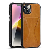 iPhone 14 Plus Compatible TPU Leather Phone Case for Apple iPhone 14 Plus with Card Holder Strap In Brown - Crystal Clear Protection by CELL DEMAND