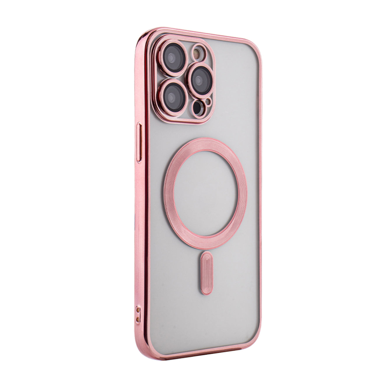 iPhone 14 Pro Compatible Magnetic Wireless Charging TPU Bumper Case For iPhone 14 Pro Max In Pink - Premium Protection by CELL DEMAND