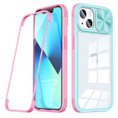 iPhone 14 Compatible Full Protection With Mobile Phone Protective Film Slide Camera Lens Phone Case For iPhone 14 In Blue - Premium Protection by CELL DEMAND