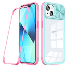 iPhone 14 Compatible Full Protection With Mobile Phone Protective Film Slide Camera Lens Phone Case For iPhone 14 In Blue - Premium Protection by CELL DEMAND